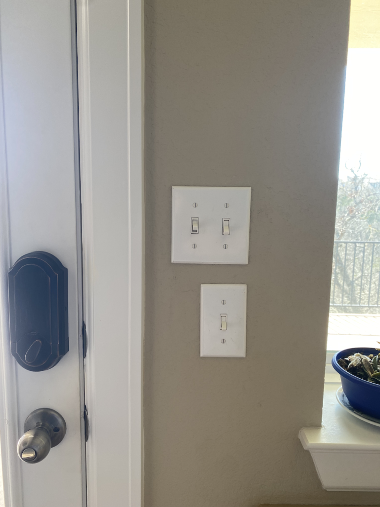 Light switches at different heights