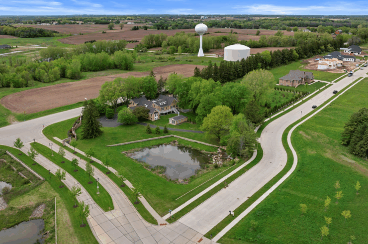 Looking over the pond toward the main house