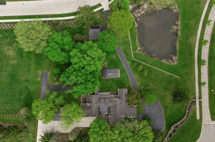 Top down view of the entire property