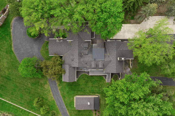 Looking at the roof of the property
